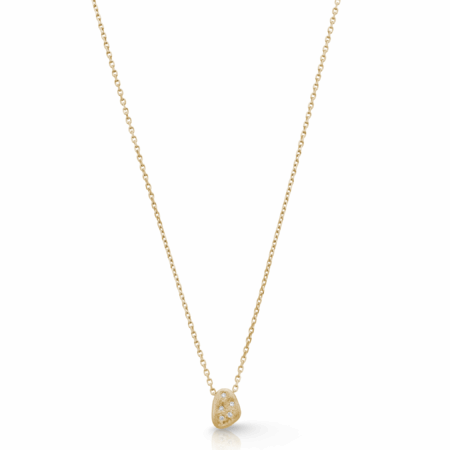 Auróra arany medál matt felülettel, öt Top Wesselton VVS briliánssal és állítható lánccal.