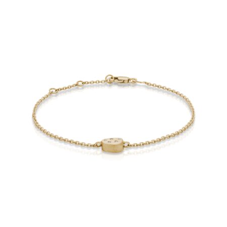 Auróra brill karkötő matt arany felülettel, öt Top Wesselton VVS briliánssal, állítható 16–18 cm-es hosszal, több aranyszínben.