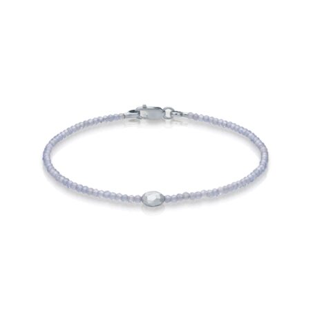 NÓVA gyöngyös tanzanit karkötő arany medállal és arany csattal.