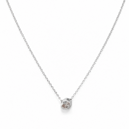 Nóva nyaklánc 925 sterling ezüstből, három 1 mm-es labor gyémánttal és 45 cm-es lánccal.